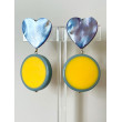 CARLA COEUR bleu jaune - Francine BRAMLI Paris