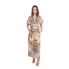 Longue Robe BLANCHE/MARRON - ISLA BONITA
