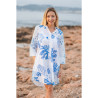 Chemise Robe BLANCHE/BLEU - ISLA BONITA