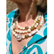 Collier COQUILLAGES 3 rangs Ivoire Dor - Francine BRAMLI Paris