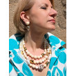 Collier COQUILLAGES 3 rangs Ivoire Dor - Francine BRAMLI Paris