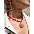 Collier COQUILLAGE rouge brique caramel - Francine BRAMLI Paris