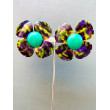 FLORAL L vert marron violet - Francine BRAMLI Paris