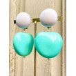POMME bleu turquoise blanc - Francine BRAMLI Paris