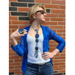 Collier CRAVATE Bleu marine - Francine BRAMLI Paris