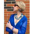 Collier REGIS 3 rangs perles Orange & cristal - Francine BRAMLI Paris