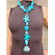 Collier CRAVATE Bleu Turquoise Tr - Francine BRAMLI Paris