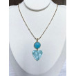 Collier AMORE coeur en nacre turquoise & cristal - Francine BRAMLI Paris