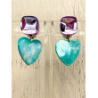 LOVE coeur en nacre turquoise - Francine BRAMLI Paris