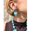 LOVE coeur en nacre turquoise - Francine BRAMLI Paris
