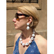 Collier EDOUARD blanc argenté - Francine BRAMLI Paris