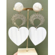LOVE coeur Blanc & dentelle métal - Francine BRAMLI Paris
