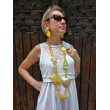 Sautoir FLOR Jaune Doré - Francine BRAMLI Paris Collier