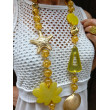 Sautoir FLOR Jaune Doré - Francine BRAMLI Paris Collier