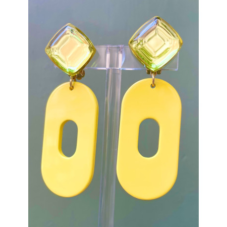 LILOU Jaune Cabochon miroir - Francine BRAMLI Paris