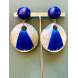 MANON en nacre, Raphia bleu - Francine BRAMLI Paris