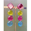 CRISTALLINE rose jaune bleu - Francine BRAMLI Paris