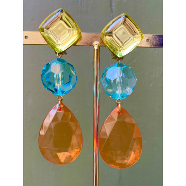 GOUTTE jaune bleu orange - Francine BRAMLI Paris