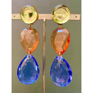 GOUTTE jaune orange bleu - Francine BRAMLI Paris