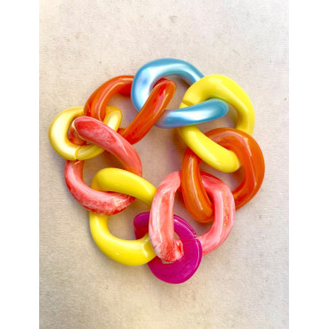 Bracelet TONY Maillons multicolores 2, à enfiler - FRANCINE BRAMLI Paris