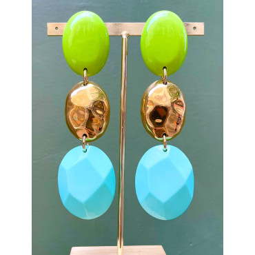 VANINA Vert/doré/bleu - Francine BRAMLI Paris