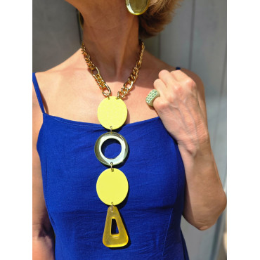 Collier CRAVATE Jaune - Francine BRAMLI Paris