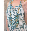 Sautoir LORENZO perles vert kaki & cristal - Francine BRAMLI Paris Collier