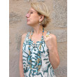 Sautoir LORENZO perles vert kaki & cristal - Francine BRAMLI Paris Collier