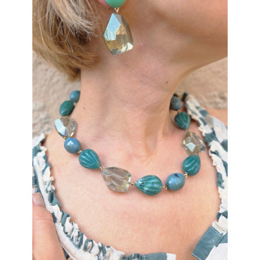 Collier RUDDY Vert - Francine BRAMLI Paris