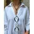 Collier CRAVATE Argenté transparent - Francine BRAMLI Paris