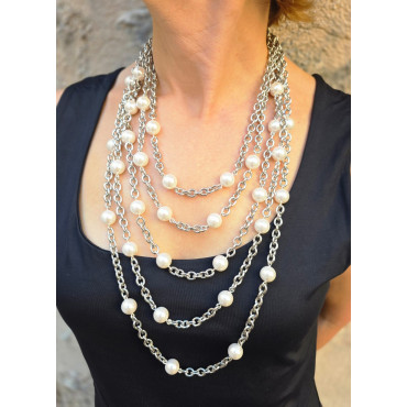 Collier CASSIUS perles nacrées - Francine BRAMLI Paris