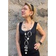 Collier FLORIAN argenté, Bleu, miroir - Francine BRAMLI Paris