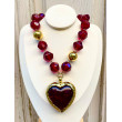 Collier COEUR grenat - Francine BRAMLI Paris