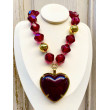 Collier COEUR grenat - Francine BRAMLI Paris