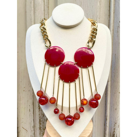 Collier CARILLON Rouge GM - Francine BRAMLI Paris