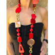 Sautoir ALMAN Rouge - Francine BRAMLI Paris collier