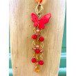 Collier CRAVATE Rouge Papillon - Francine BRAMLI Paris
