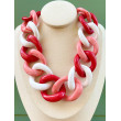 Collier KOURTNEY Maillons Rose Corail Blanc - Francine BRAMLI Paris