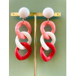 KEREN Maillons Rose Corail Blanc - Francine BRAMLI Paris
