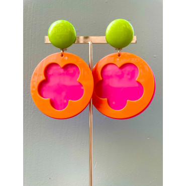 FIORE rose vert orange - Francine BRAMLI Paris