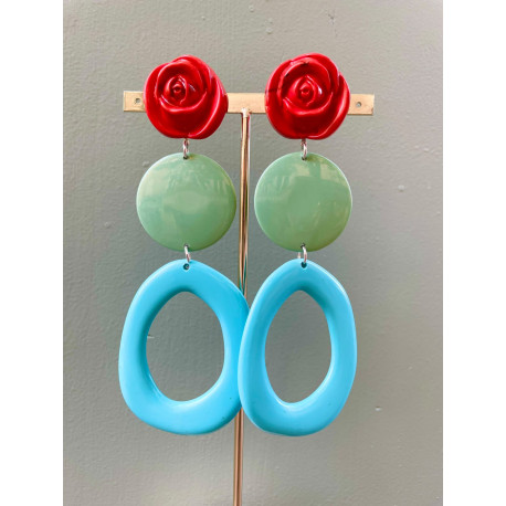 CHIRINE Rouge vert bleu - Francine BRAMLI Paris