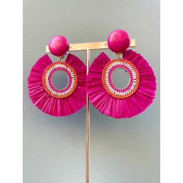 MANON raphia Fuchsia - Francine BRAMLI Paris