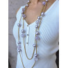 Collier YVES mauve & doré - Francine BRAMLI Paris