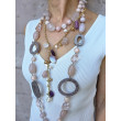 Collier CRAVATE rose mauve violet - Francine BRAMLI Paris