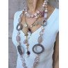 Collier CRAVATE rose mauve violet - Francine BRAMLI Paris