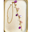 Collier CRAVATE rose mauve violet - Francine BRAMLI Paris