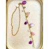Collier CRAVATE rose mauve violet - Francine BRAMLI Paris