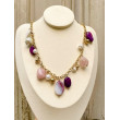 Collier CRAVATE rose mauve violet - Francine BRAMLI Paris