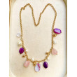 Collier CRAVATE rose mauve violet - Francine BRAMLI Paris