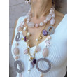 Collier DRISS rose Pierres naturelles - Francine BRAMLI Paris